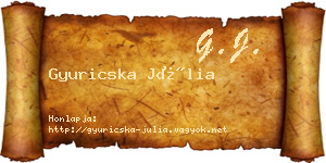 Gyuricska Júlia névjegykártya
